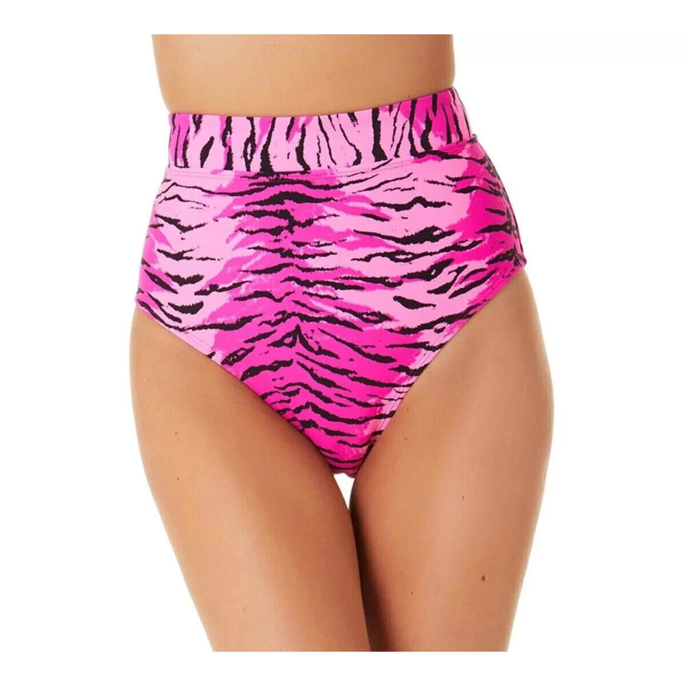 California Waves Juniors' Topaz Tiger Banded High-Waist Bikini Bottoms Size XL